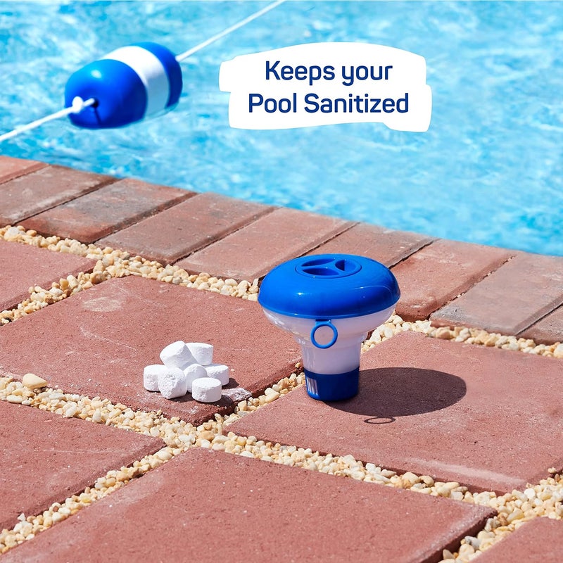 SEWANTA Floating Chlorine Dispenser for Spas and Personal Pools, Fits 1" Tablets - Mini Pool Chlorine Floater with Adjustable Flow Vents Balanced Chemical Dispenser [1" Tablet Capacity] 5" Diameter Floater - Image 2